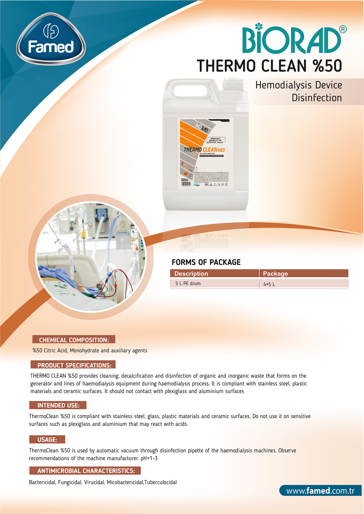 Thermo Clean %50 Hemodialysis Device Disinfection