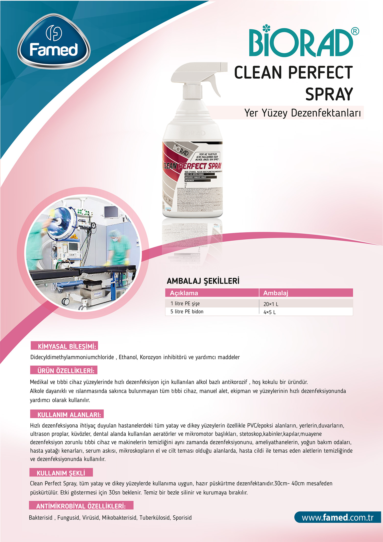 Yer Yüzey Dezenfektan Clean Perfect Spray