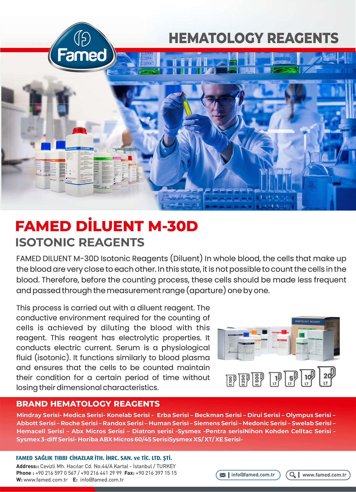 Diluent M-30D Isotonic Reagents